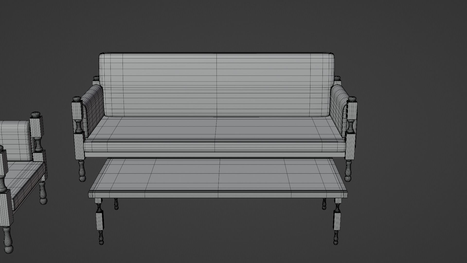 Chair Sofa and Table 3D model_9