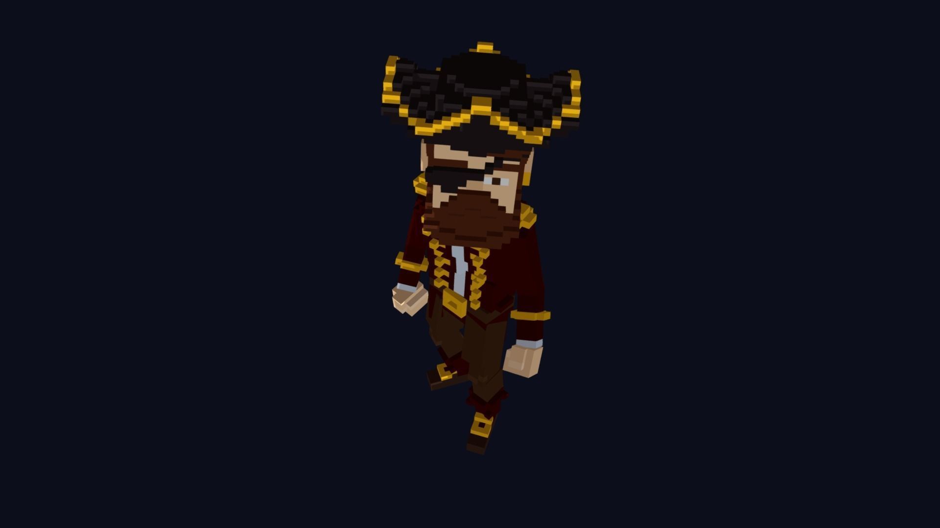 Pirate Character - Voxel Model Low-poly 3D model_8