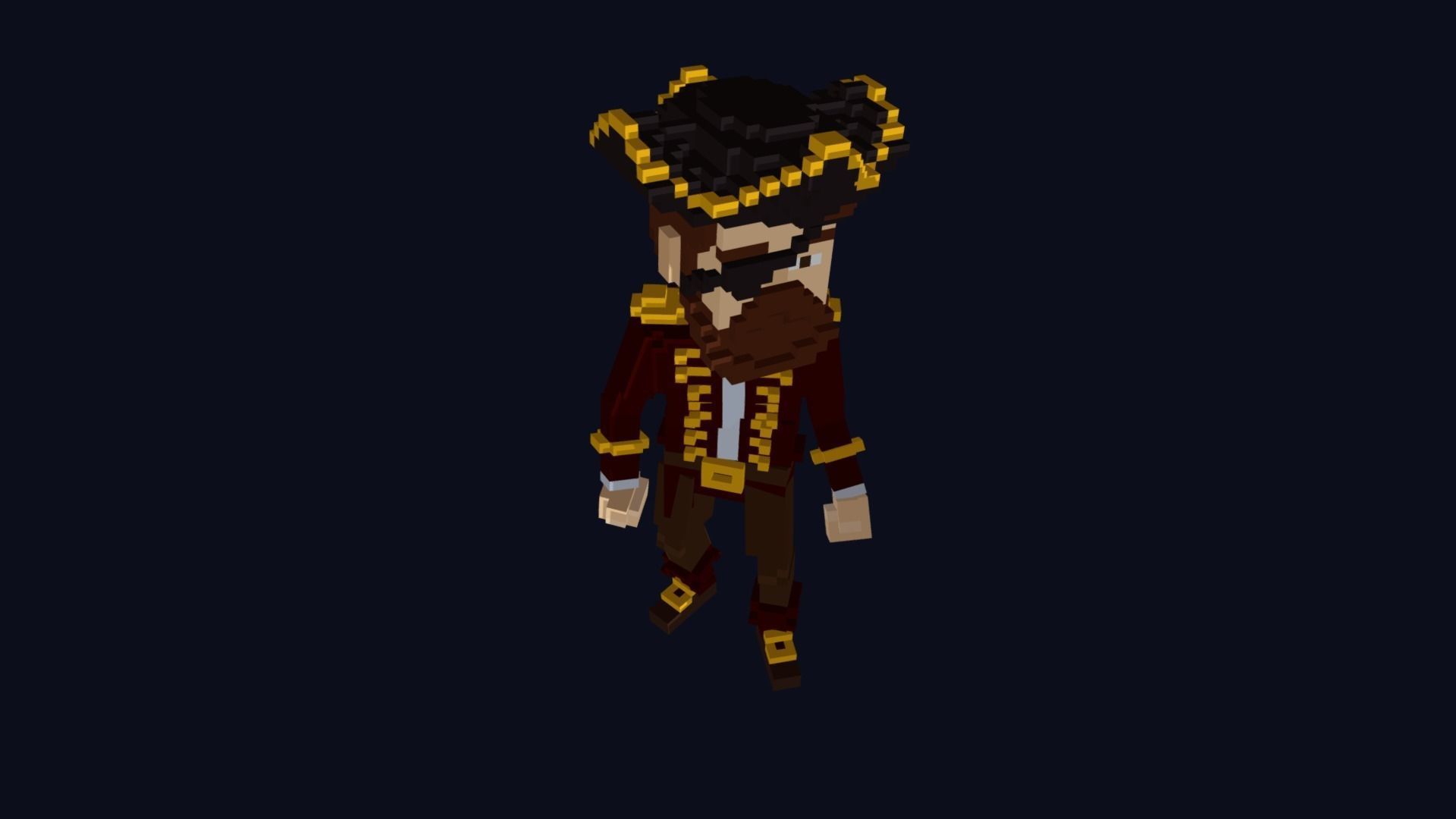 Pirate Character - Voxel Model Low-poly 3D model_5
