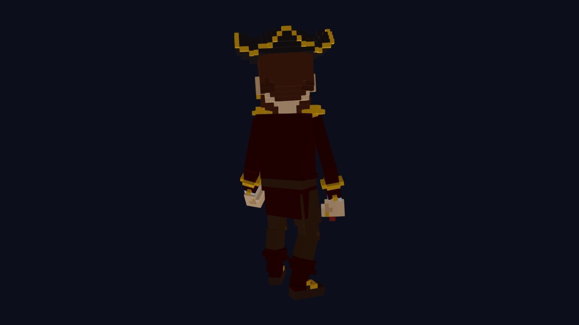 Pirate Character - Voxel Model Low-poly 3D model_3