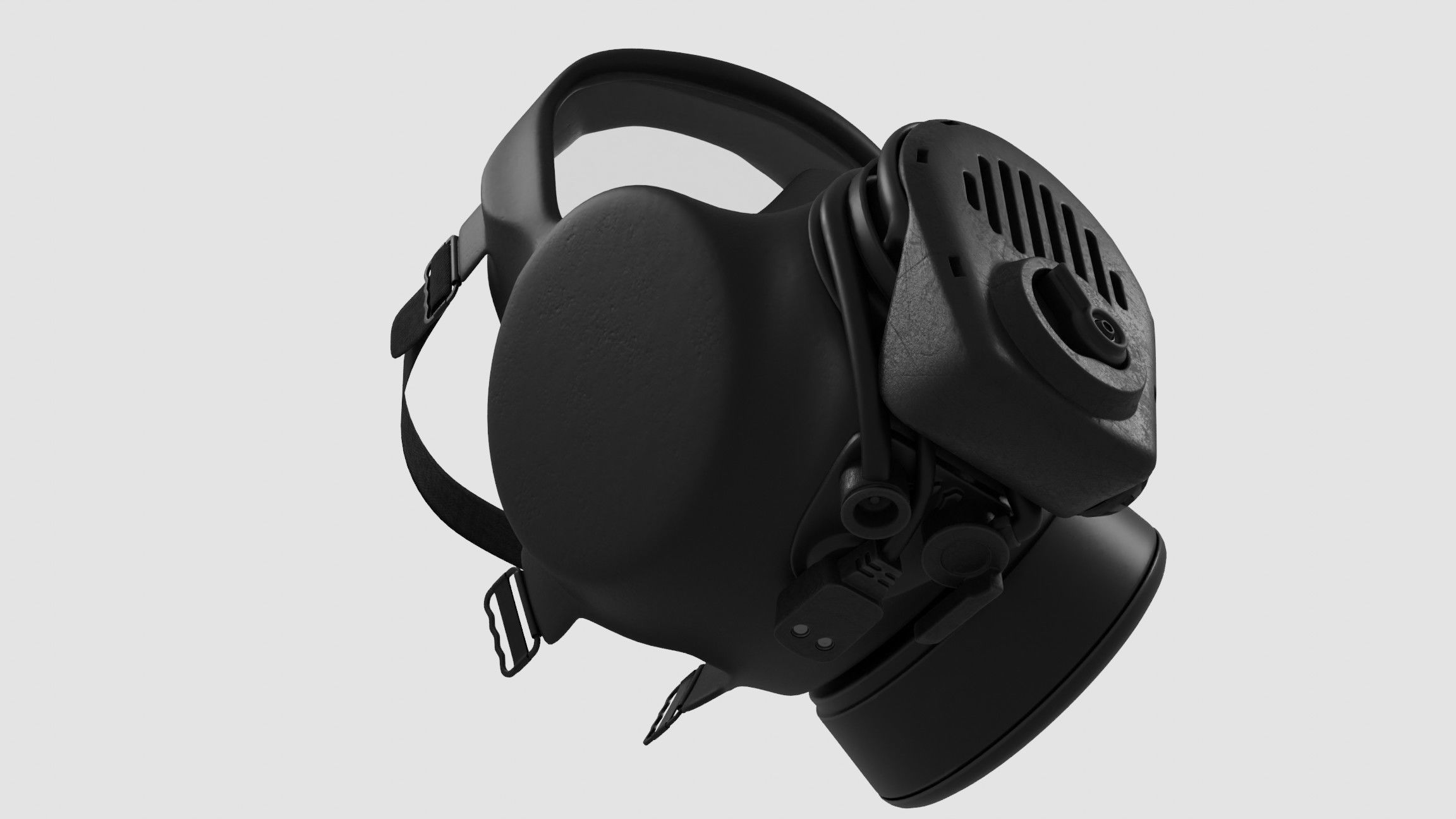 AVON FM53 Gas Mask Respirator Helmet 3D model_5