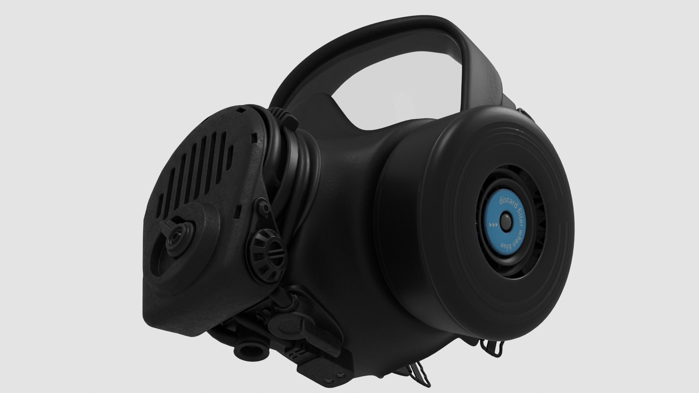 AVON FM53 Gas Mask Respirator Helmet 3D model_6