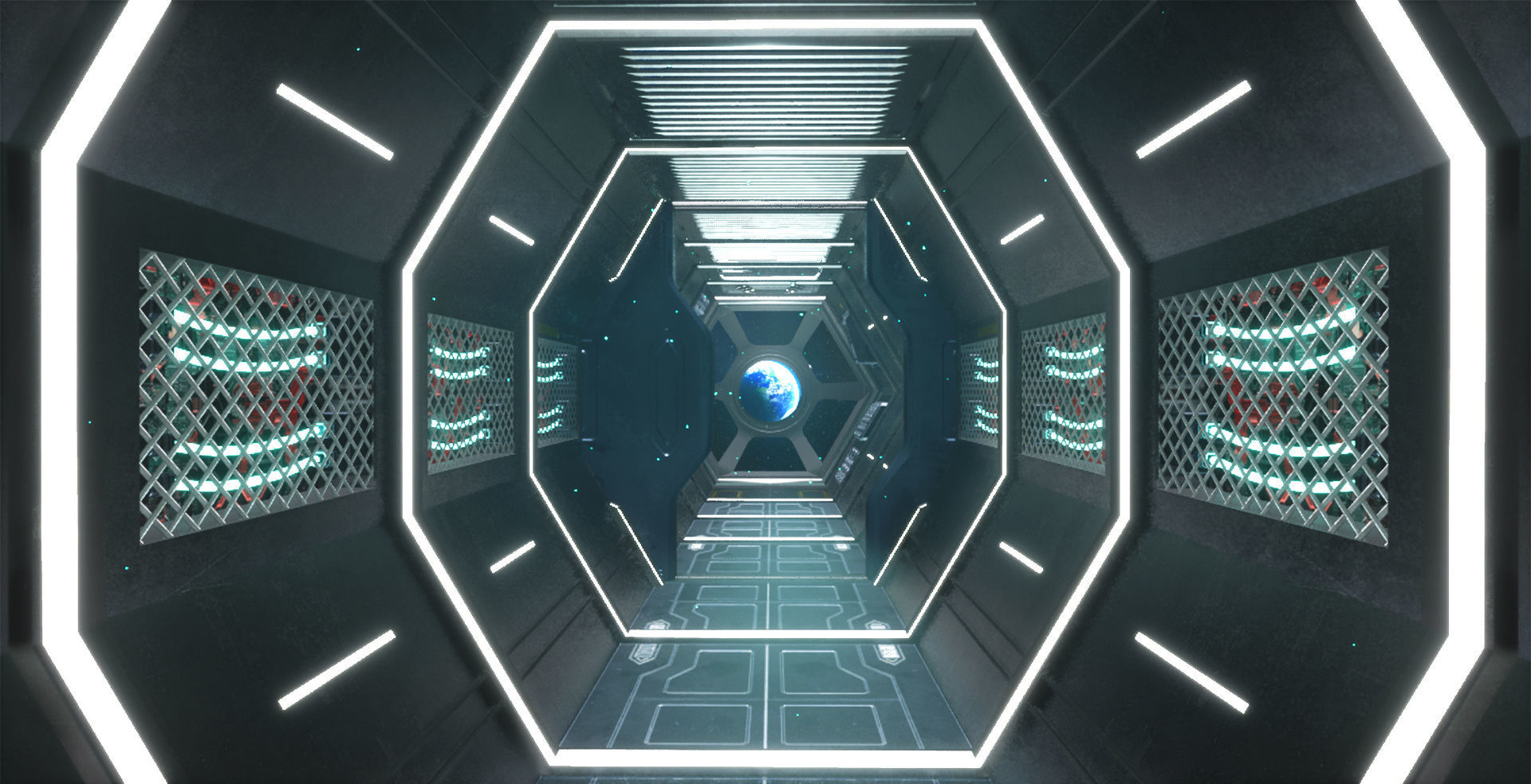 Sci-fi Interior Scene Low-poly 3D model_9