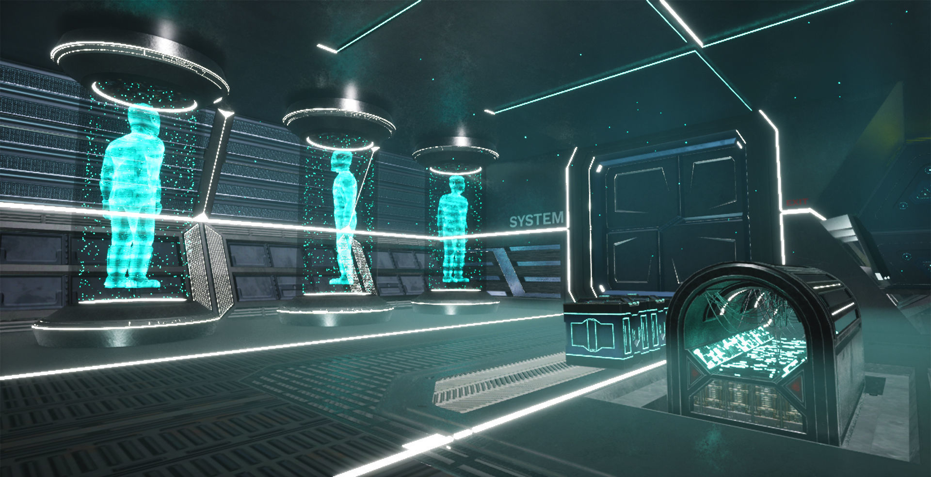 Sci-fi Interior Scene Low-poly 3D model_7