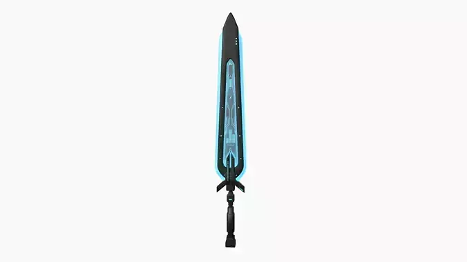SciFi Sword B01 Black Blue - Sci Fi Weapon Design Low-poly 3D model