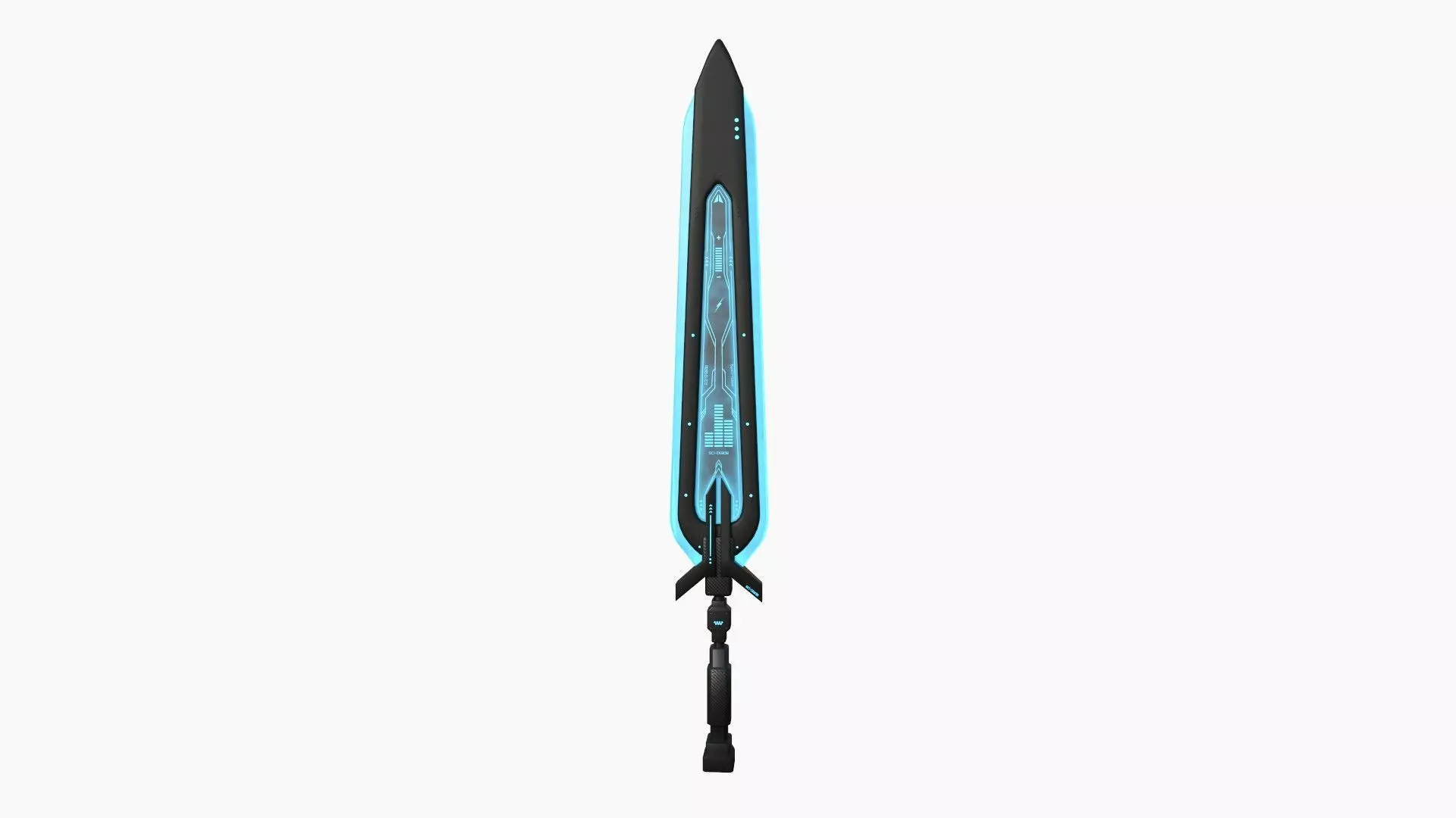 SciFi Sword B01 Black Blue - Sci Fi Weapon Design Low-poly 3D model_0