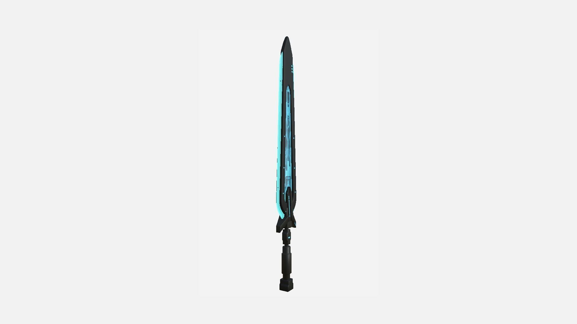 SciFi Sword B01 Black Blue - Sci Fi Weapon Design Low-poly 3D model_4