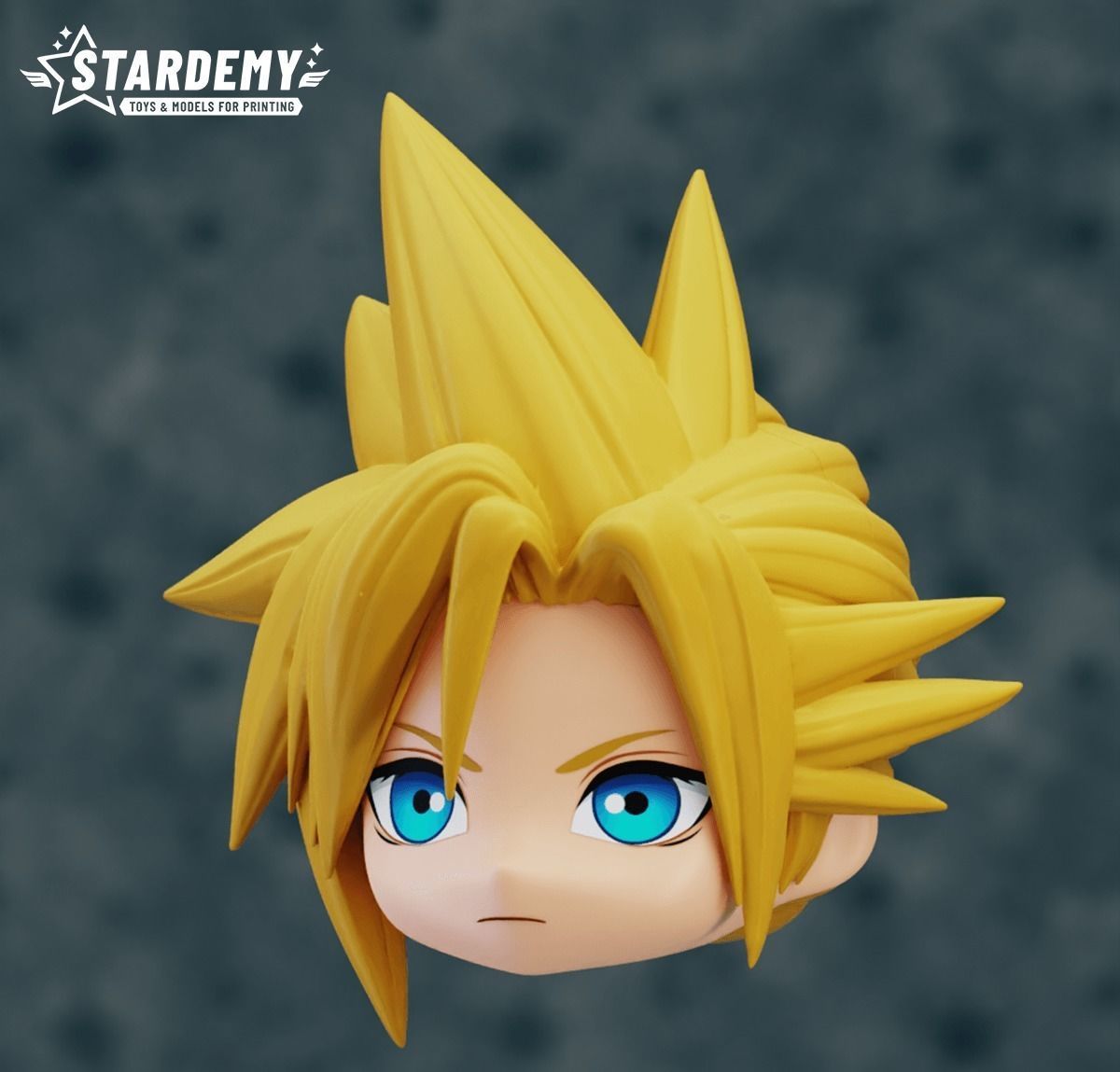 Custom Nendoroid Hair Chibi Final Fantasy VII Cloud Stardemy 3D print model_5