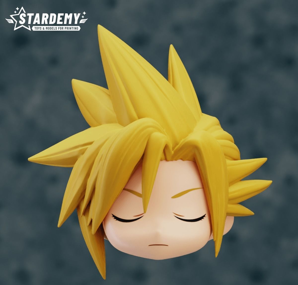 Custom Nendoroid Hair Chibi Final Fantasy VII Cloud Stardemy 3D print model_1
