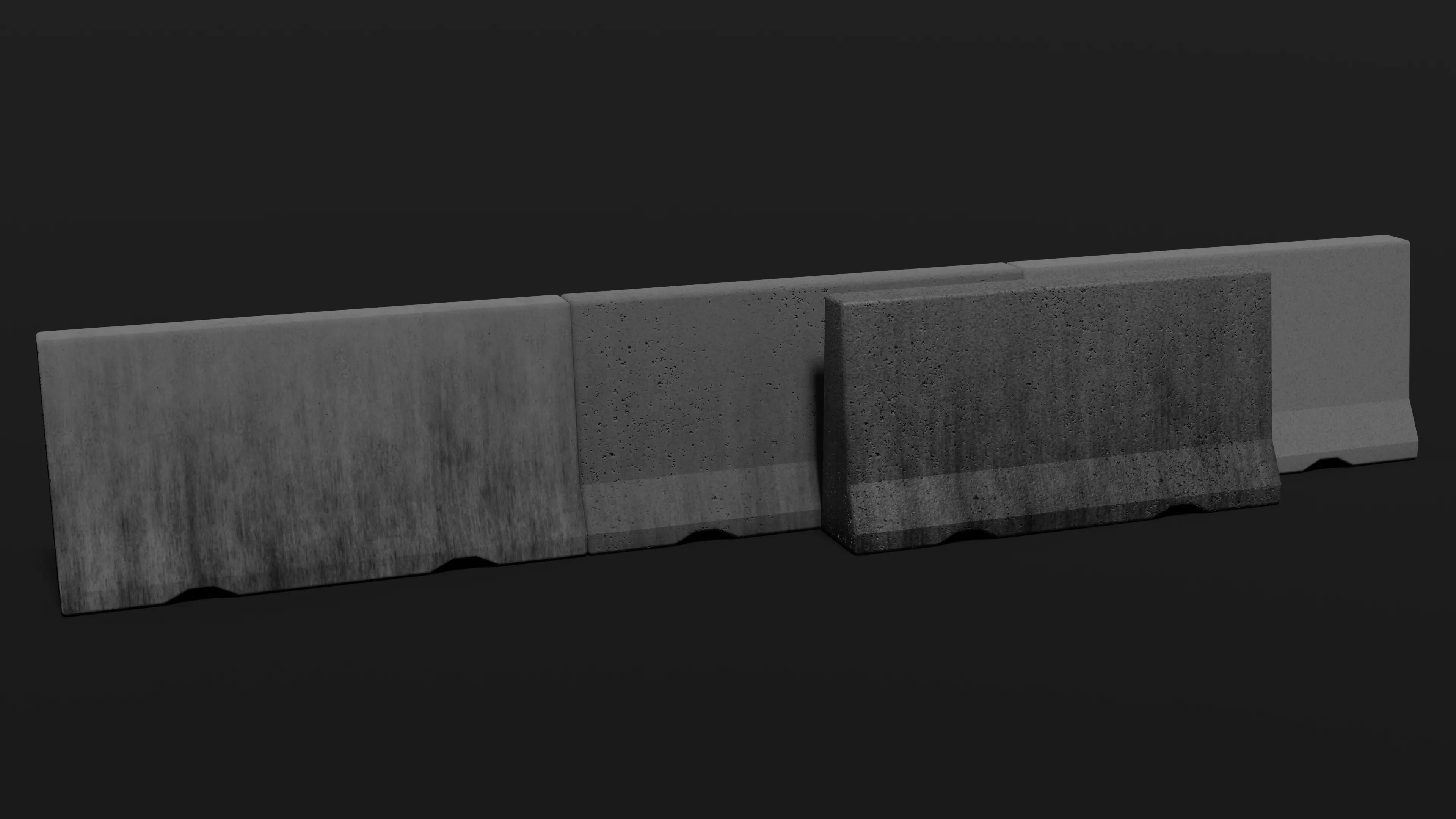 Street Concrete Barrier Low-poly 3D model