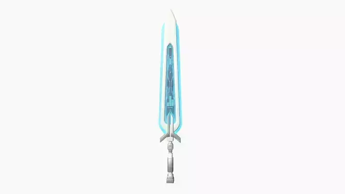 SciFi Sword B02 White Blue - Sci Fi Weapon Design Low-poly 3D model SciFi Sword B02 White Blue - Sci Fi Weapon Design Low-poly 3D model