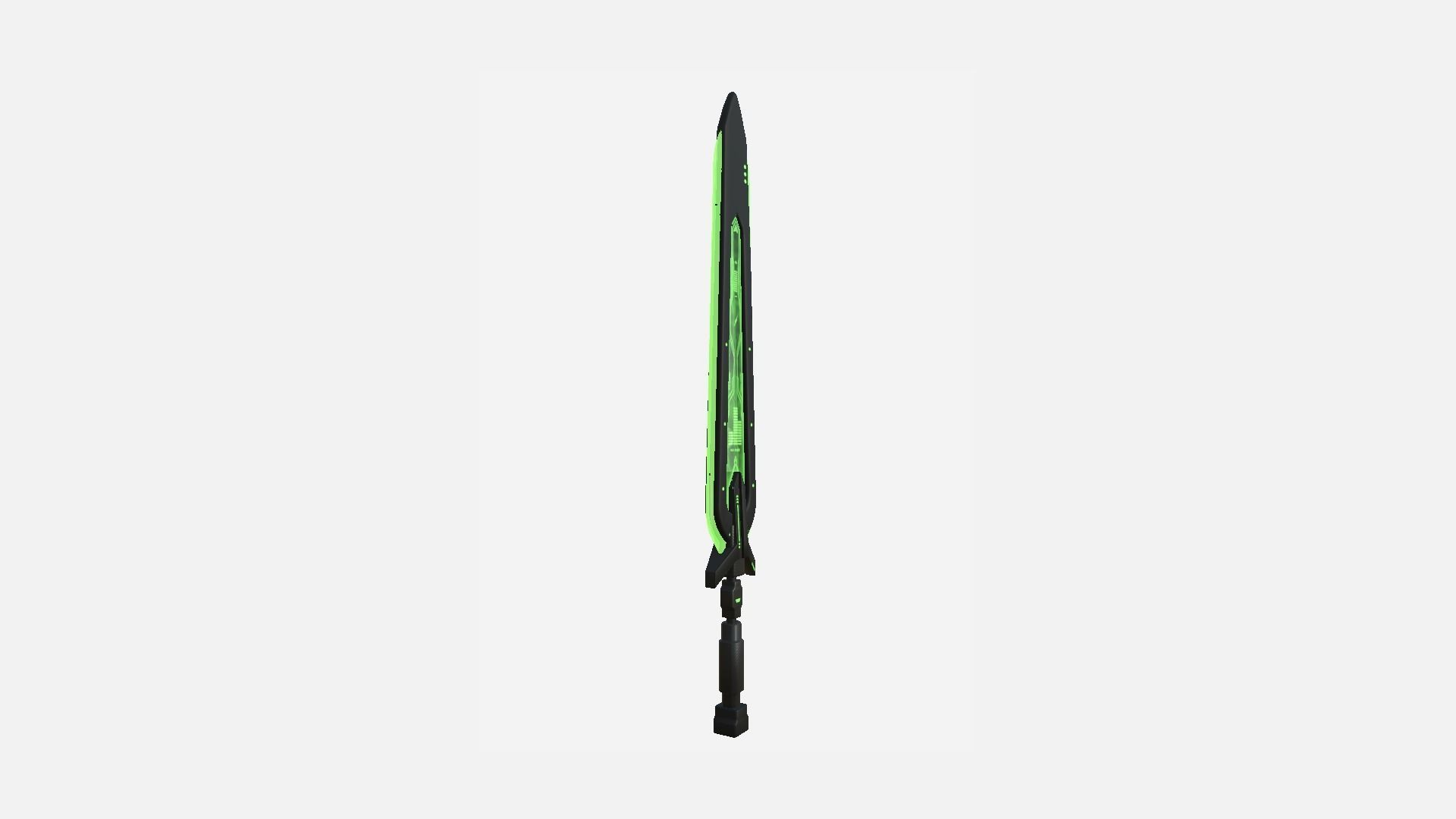 SciFi Sword B03 Black Green - Sci Fi Weapon Design Low-poly 3D model_4