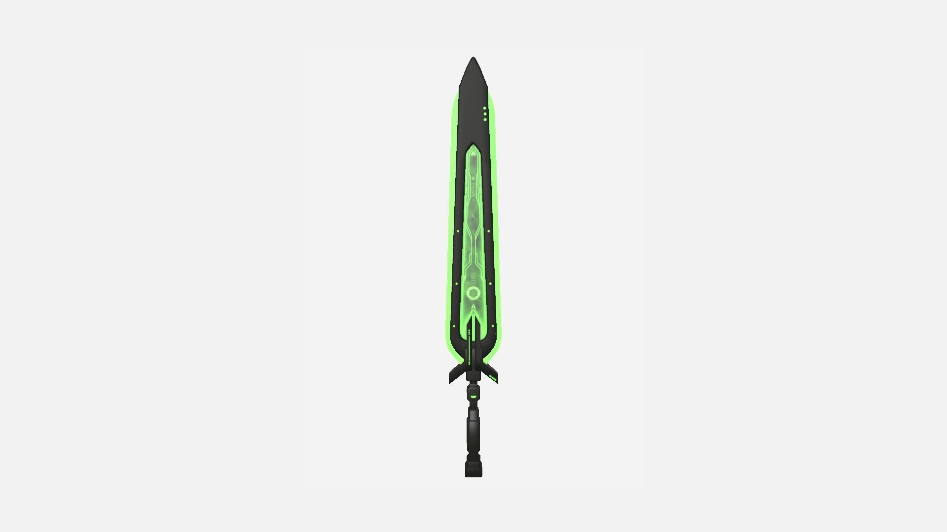 SciFi Sword B03 Black Green - Sci Fi Weapon Design Low-poly 3D model_1