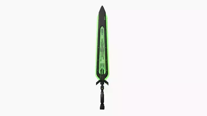 SciFi Sword B03 Black Green - Sci Fi Weapon Design Low-poly 3D model