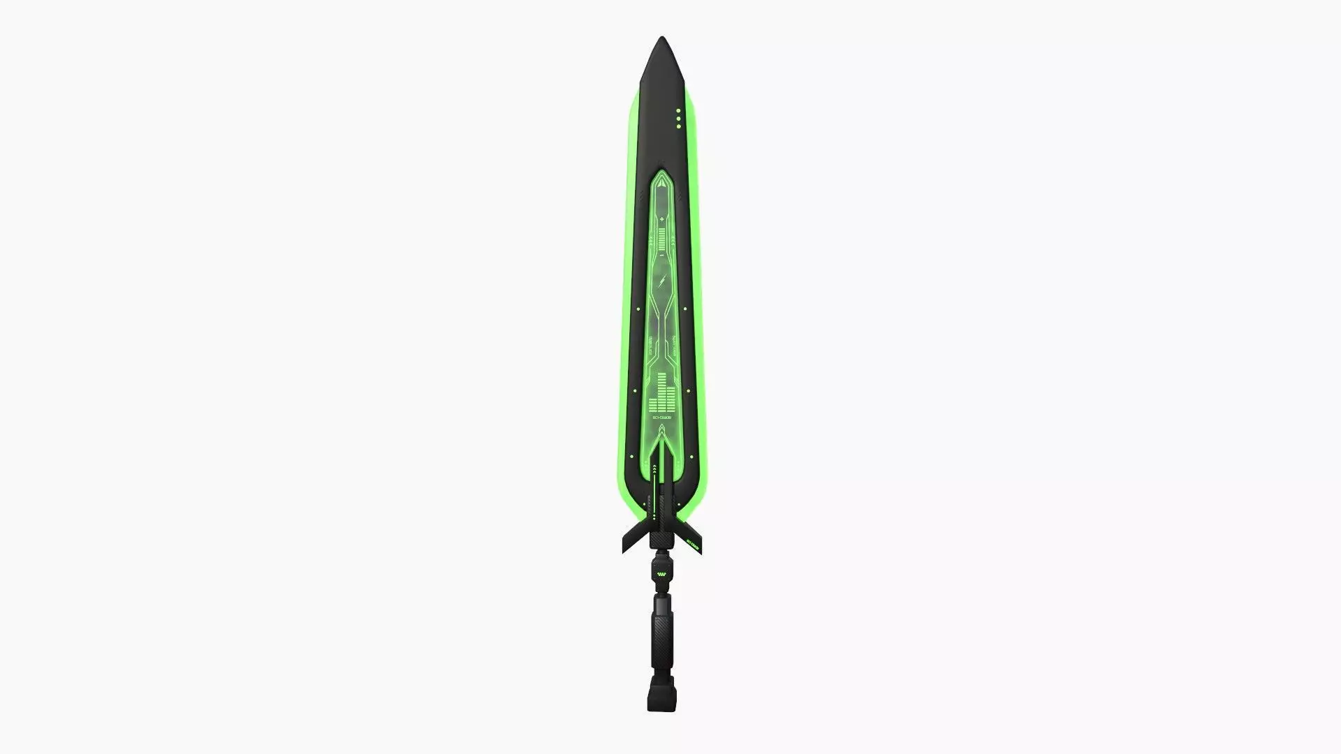 SciFi Sword B03 Black Green - Sci Fi Weapon Design Low-poly 3D model_0