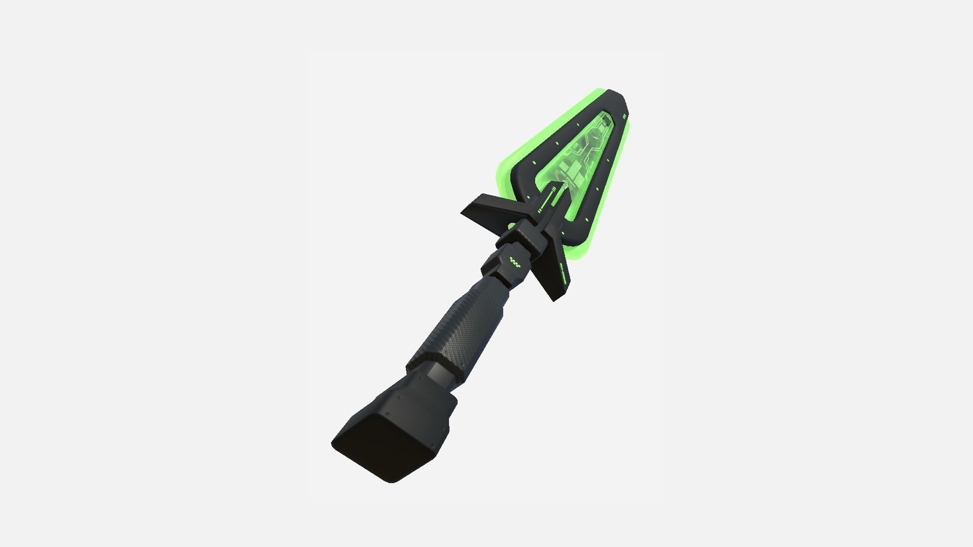 SciFi Sword B03 Black Green - Sci Fi Weapon Design Low-poly 3D model_3