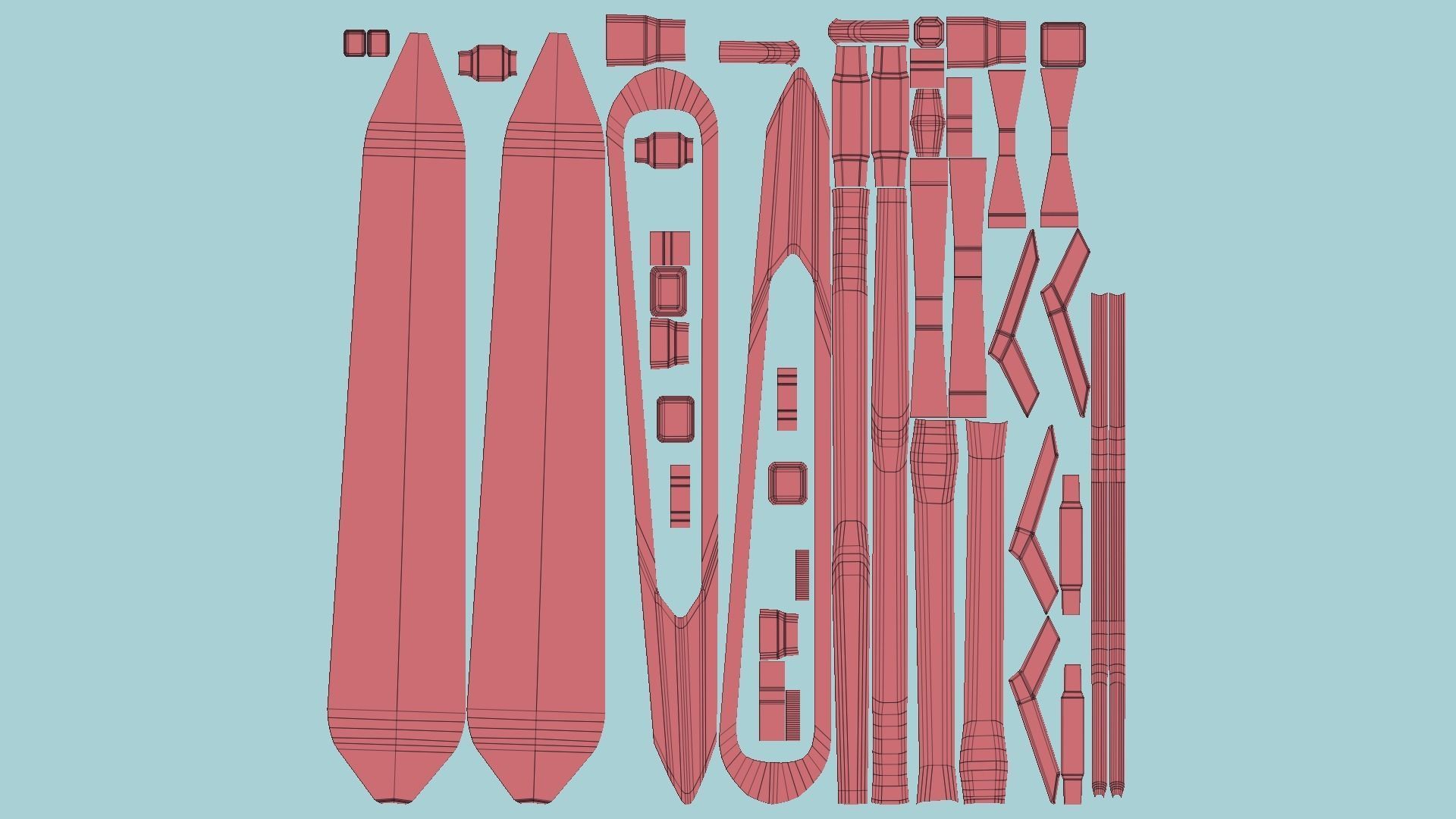 SciFi Sword B04 Black Red - Sci Fi Weapon Design Low-poly 3D model_12