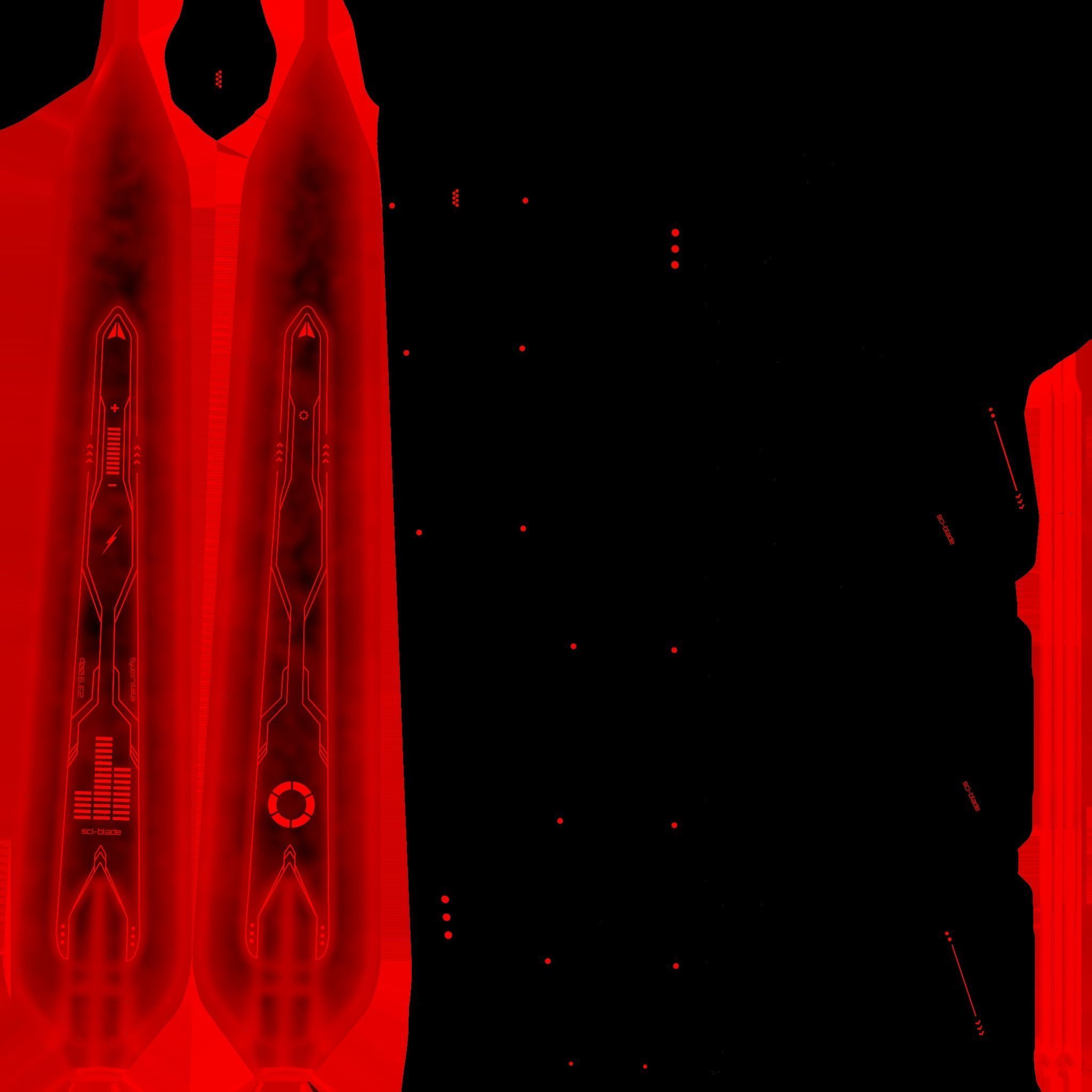 SciFi Sword B04 Black Red - Sci Fi Weapon Design Low-poly 3D model_20