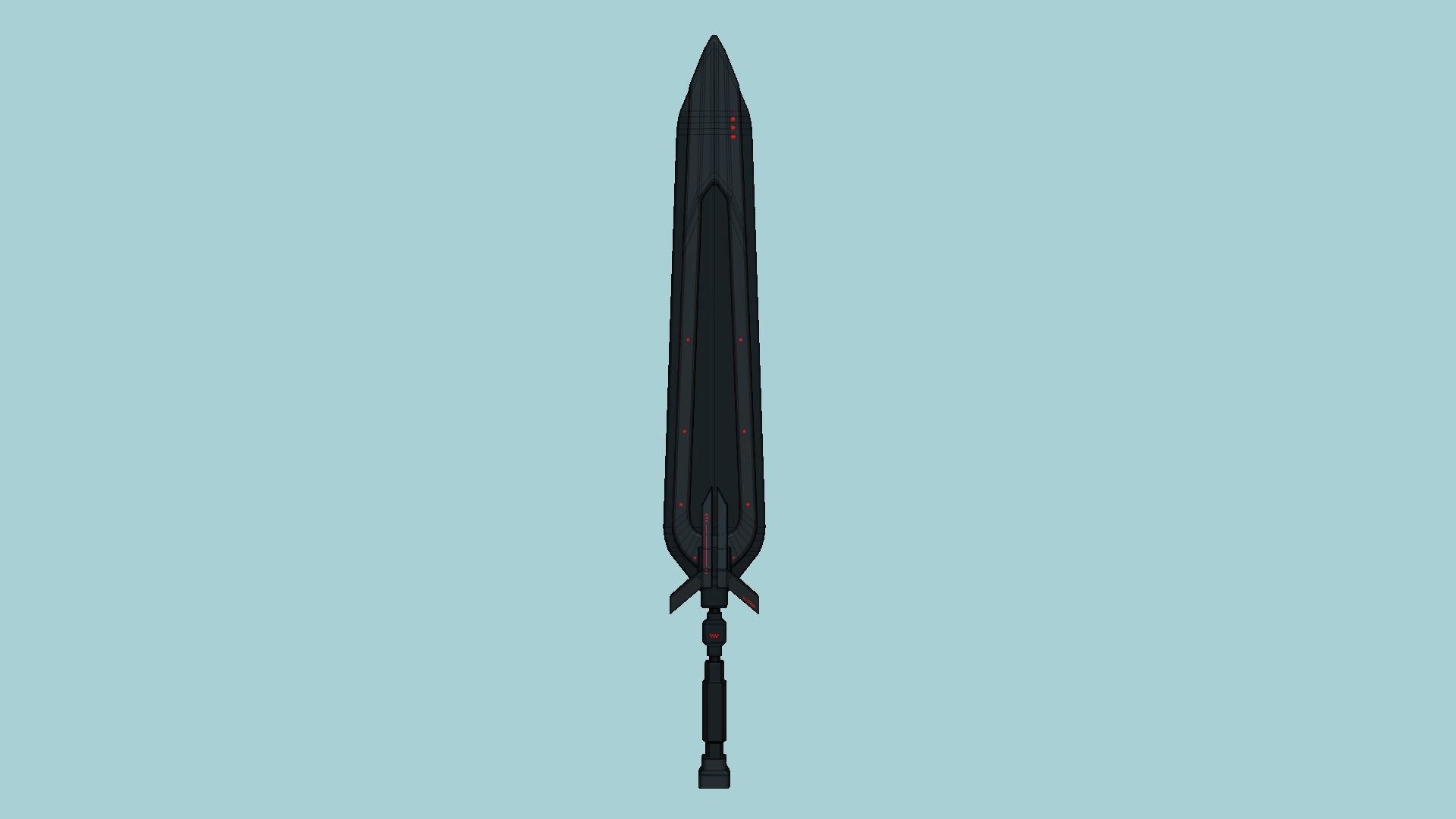 SciFi Sword B04 Black Red - Sci Fi Weapon Design Low-poly 3D model_6