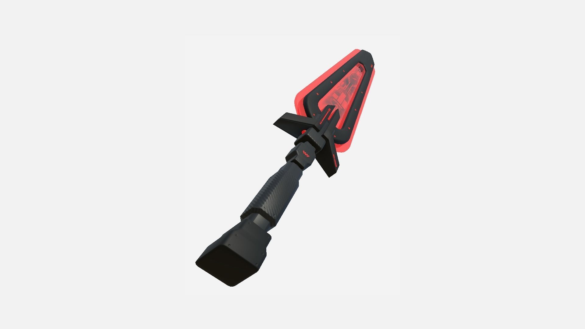 SciFi Sword B04 Black Red - Sci Fi Weapon Design Low-poly 3D model_3