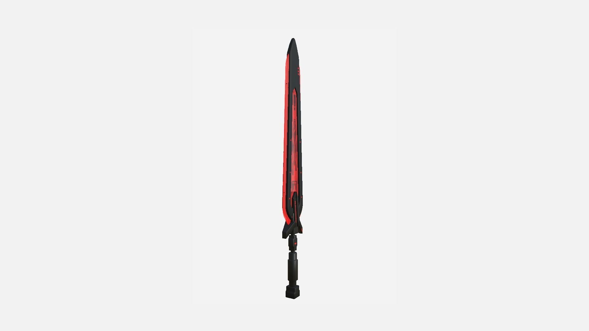 SciFi Sword B04 Black Red - Sci Fi Weapon Design Low-poly 3D model_4