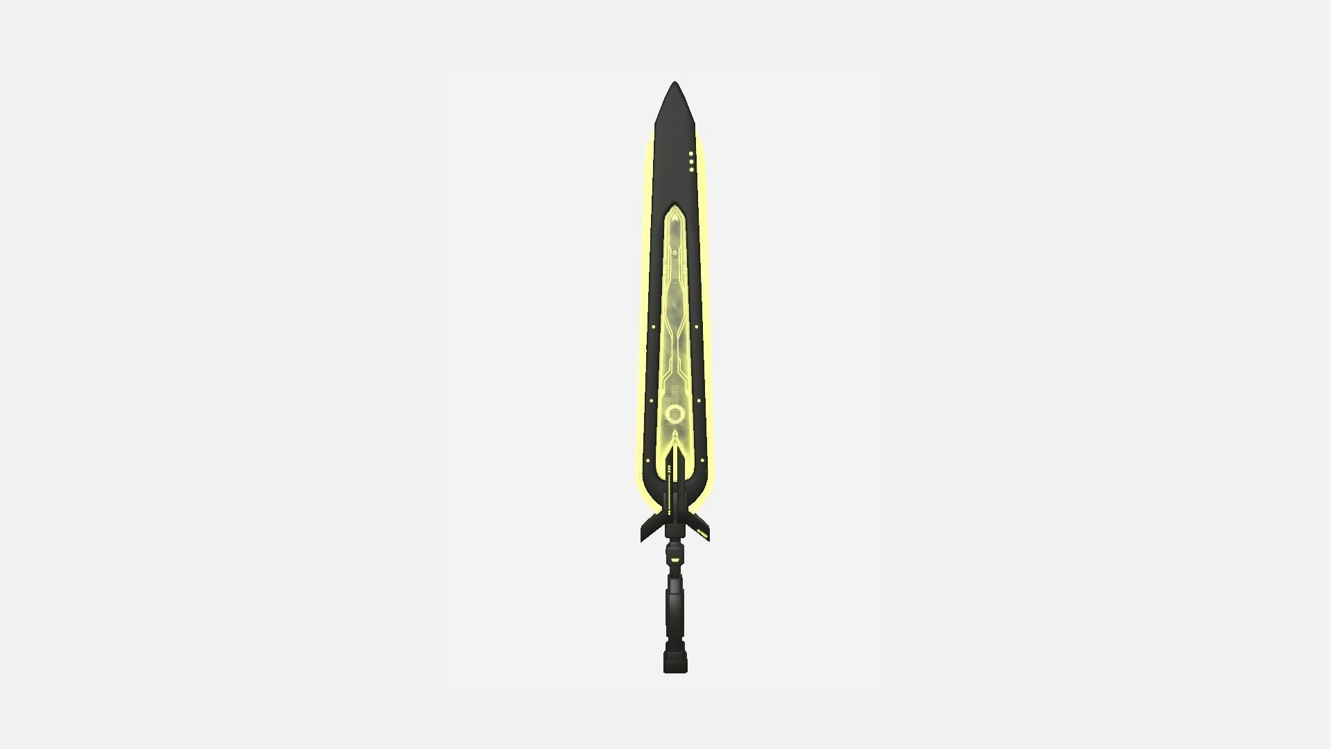 SciFi Sword B05 Black Yellow - Sci Fi Weapon Design Low-poly 3D model_1