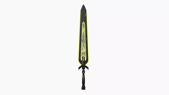 SciFi Sword B05 Black Yellow - Sci Fi Weapon Design Low-poly 3D model