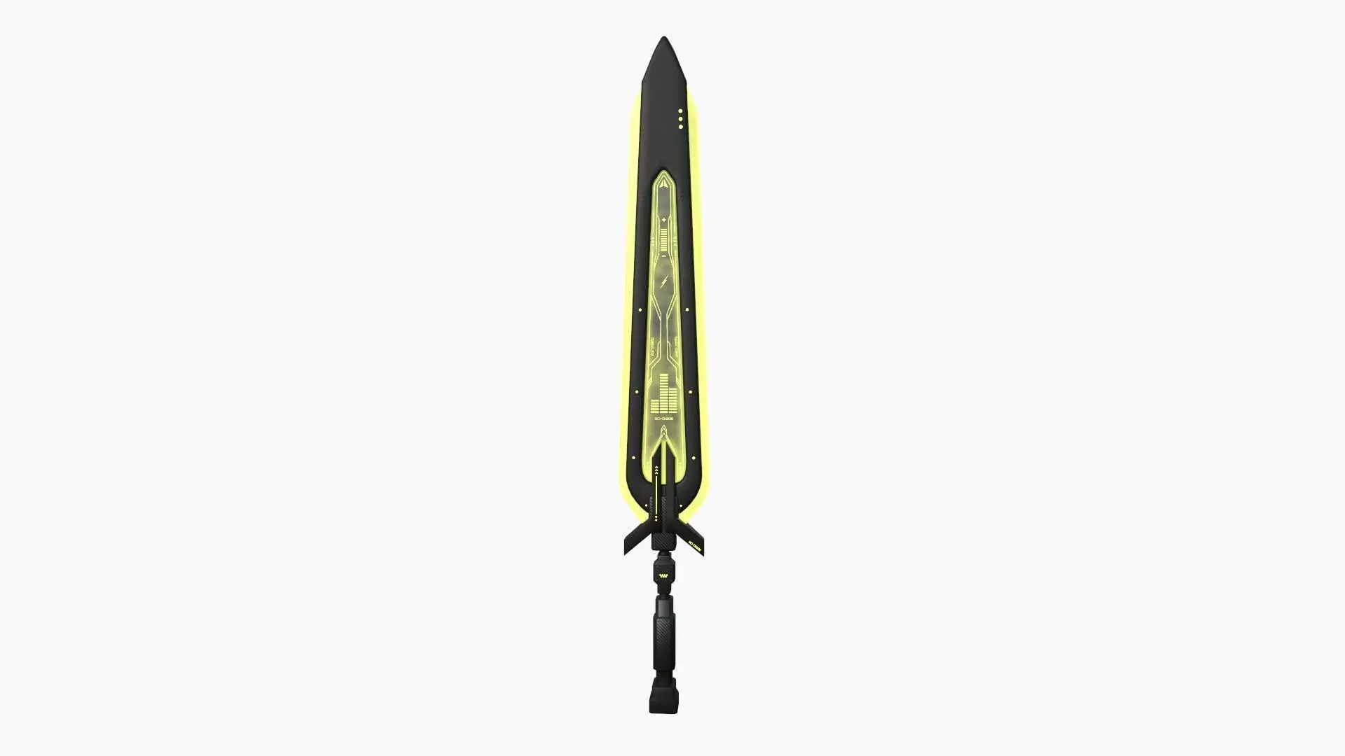 SciFi Sword B05 Black Yellow - Sci Fi Weapon Design Low-poly 3D model_0