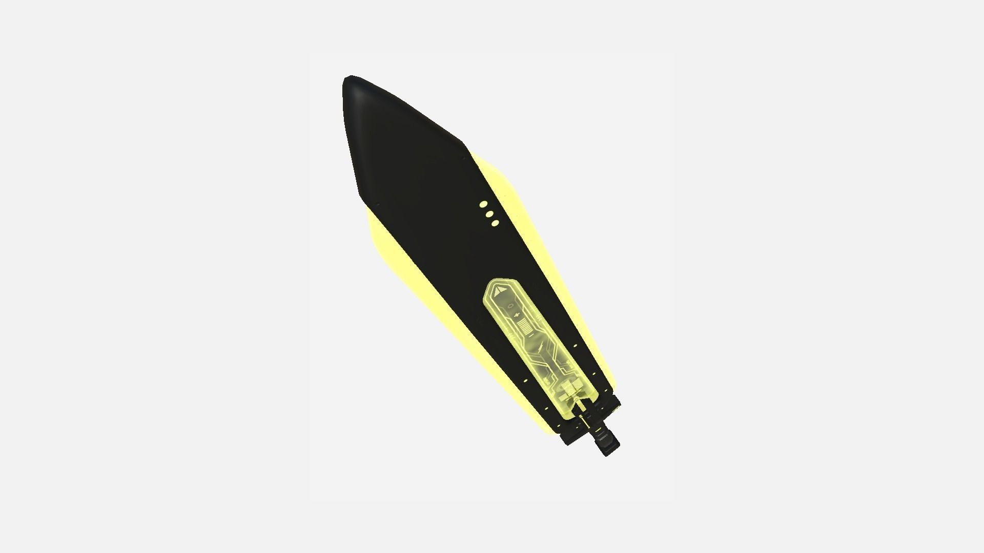 SciFi Sword B05 Black Yellow - Sci Fi Weapon Design Low-poly 3D model_2