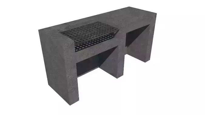 Grill concrete bench with