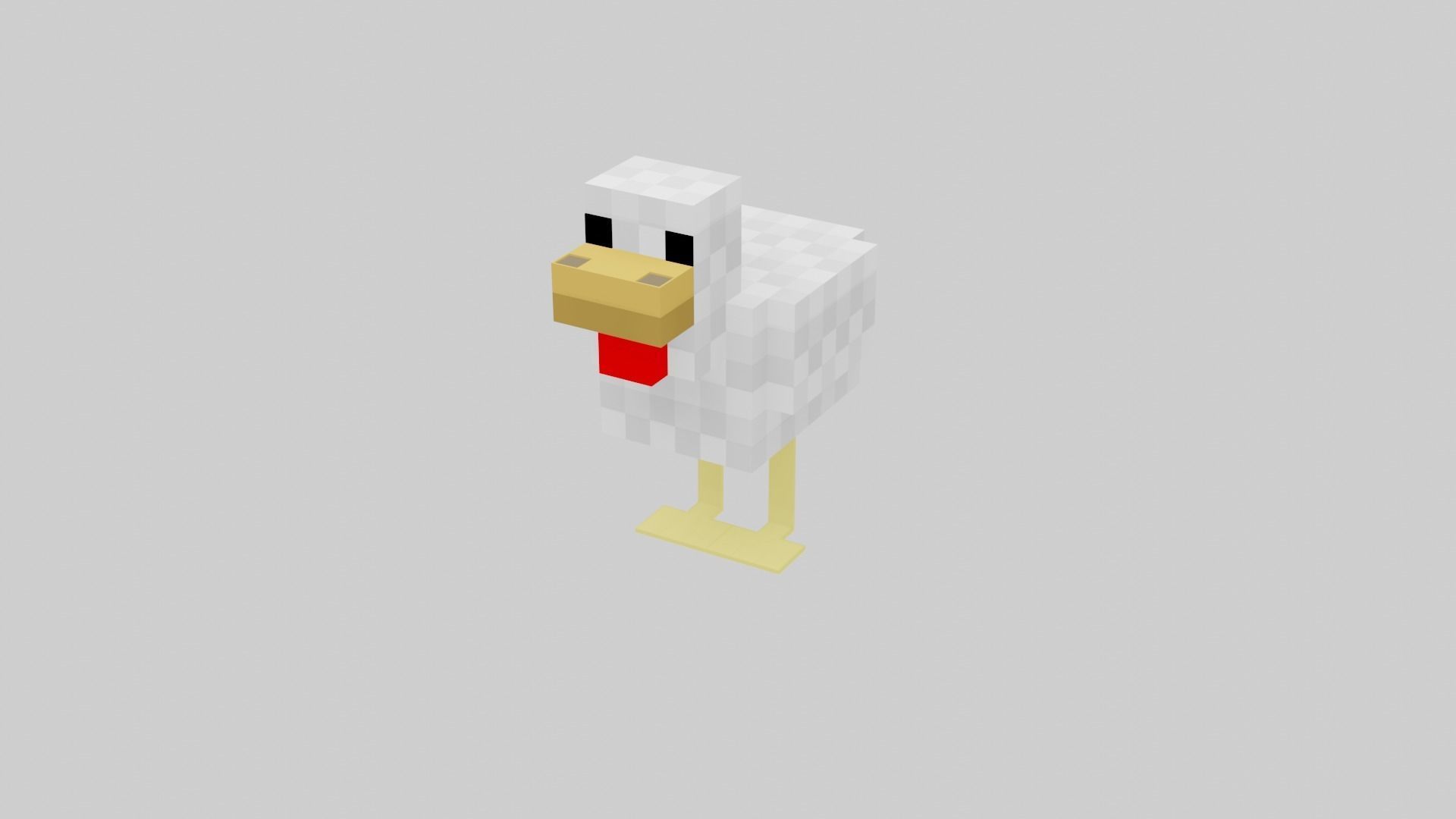 Minecraft chicken  Low-poly 3D model_17