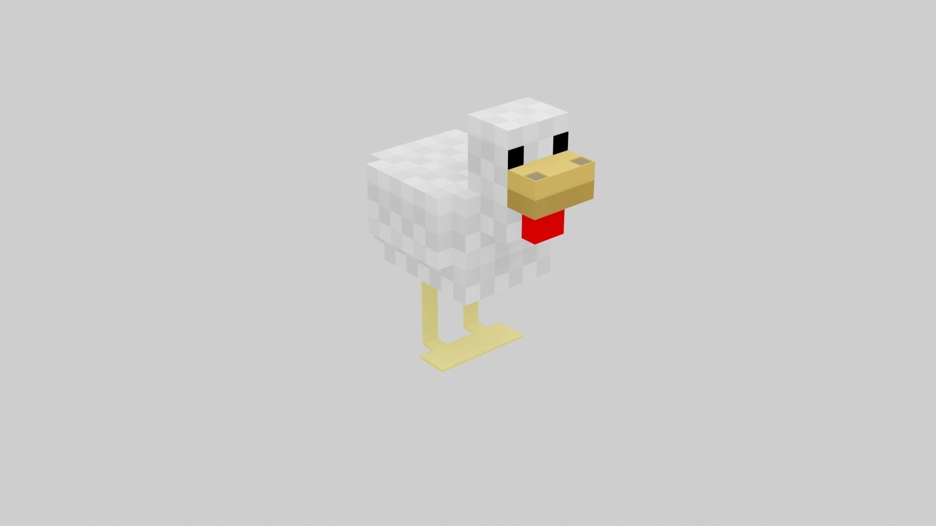 Minecraft chicken  Low-poly 3D model_12