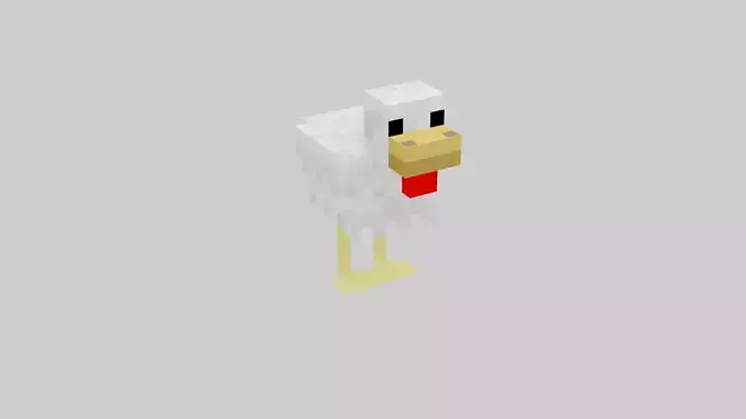 Minecraft chicken  Low-poly 3D model