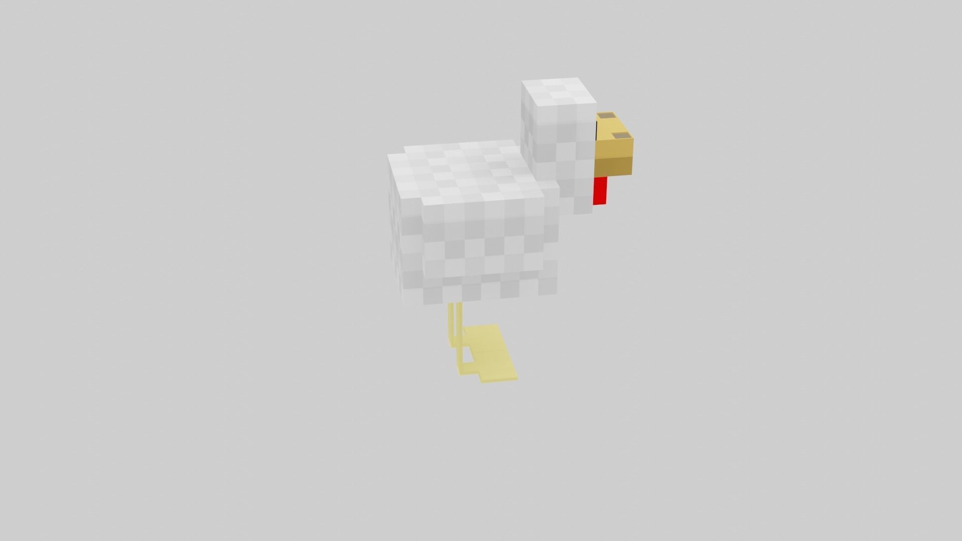 Minecraft chicken  Low-poly 3D model_37