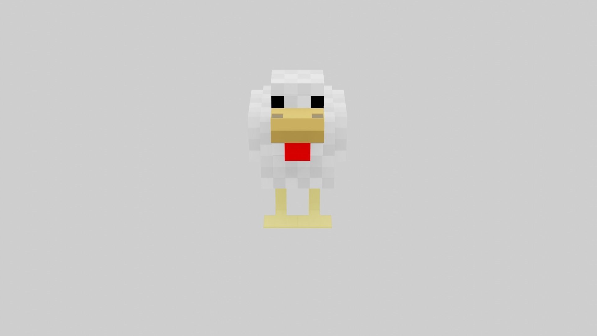 Minecraft chicken  Low-poly 3D model_14