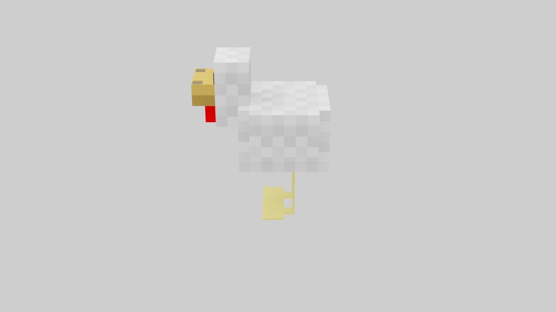 Minecraft chicken  Low-poly 3D model_23