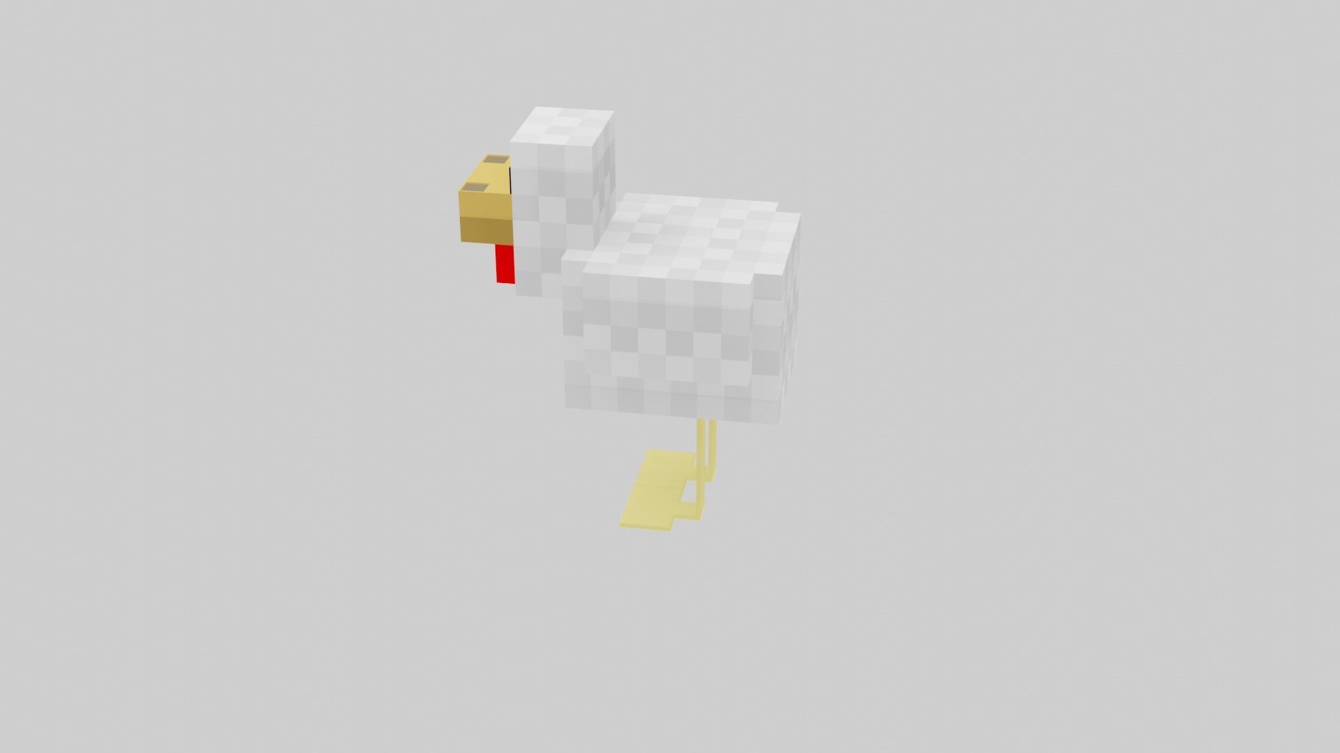 Minecraft chicken  Low-poly 3D model_24