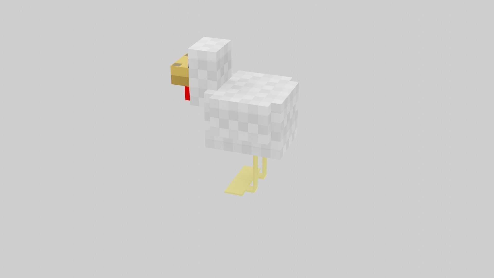 Minecraft chicken  Low-poly 3D model_25