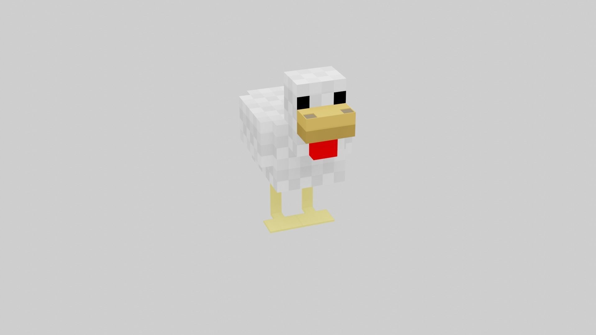 Minecraft chicken  Low-poly 3D model_13