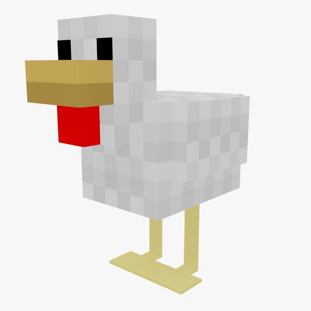 Minecraft chicken  Low-poly 3D model_2