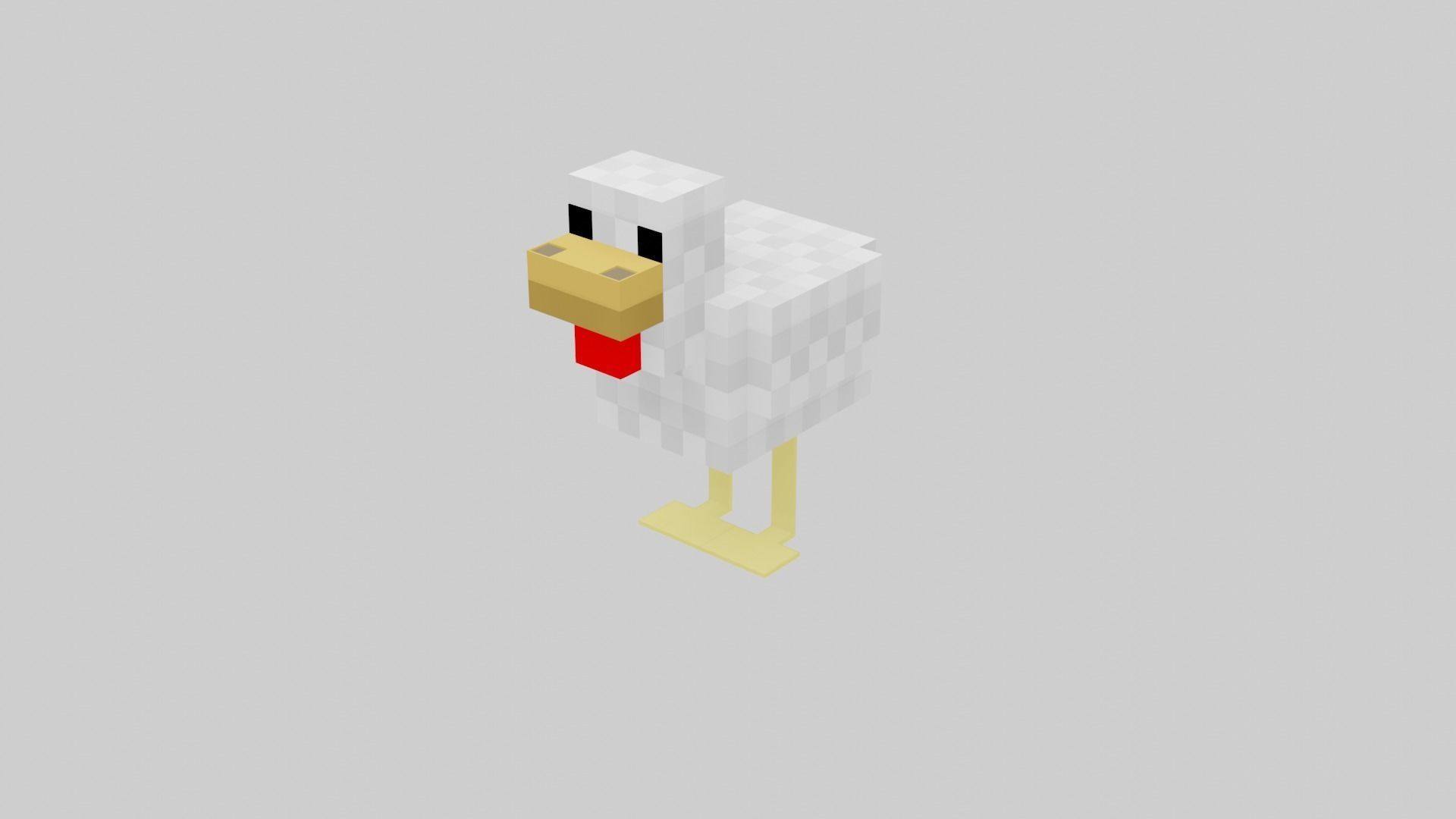 Minecraft chicken  Low-poly 3D model_18