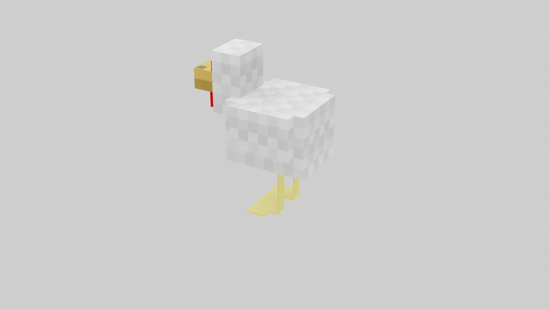 Minecraft chicken  Low-poly 3D model_26