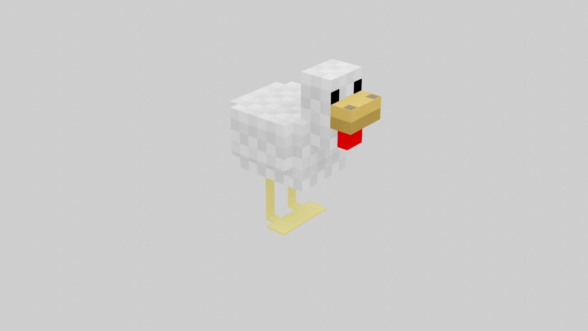 Minecraft chicken  Low-poly 3D model_11