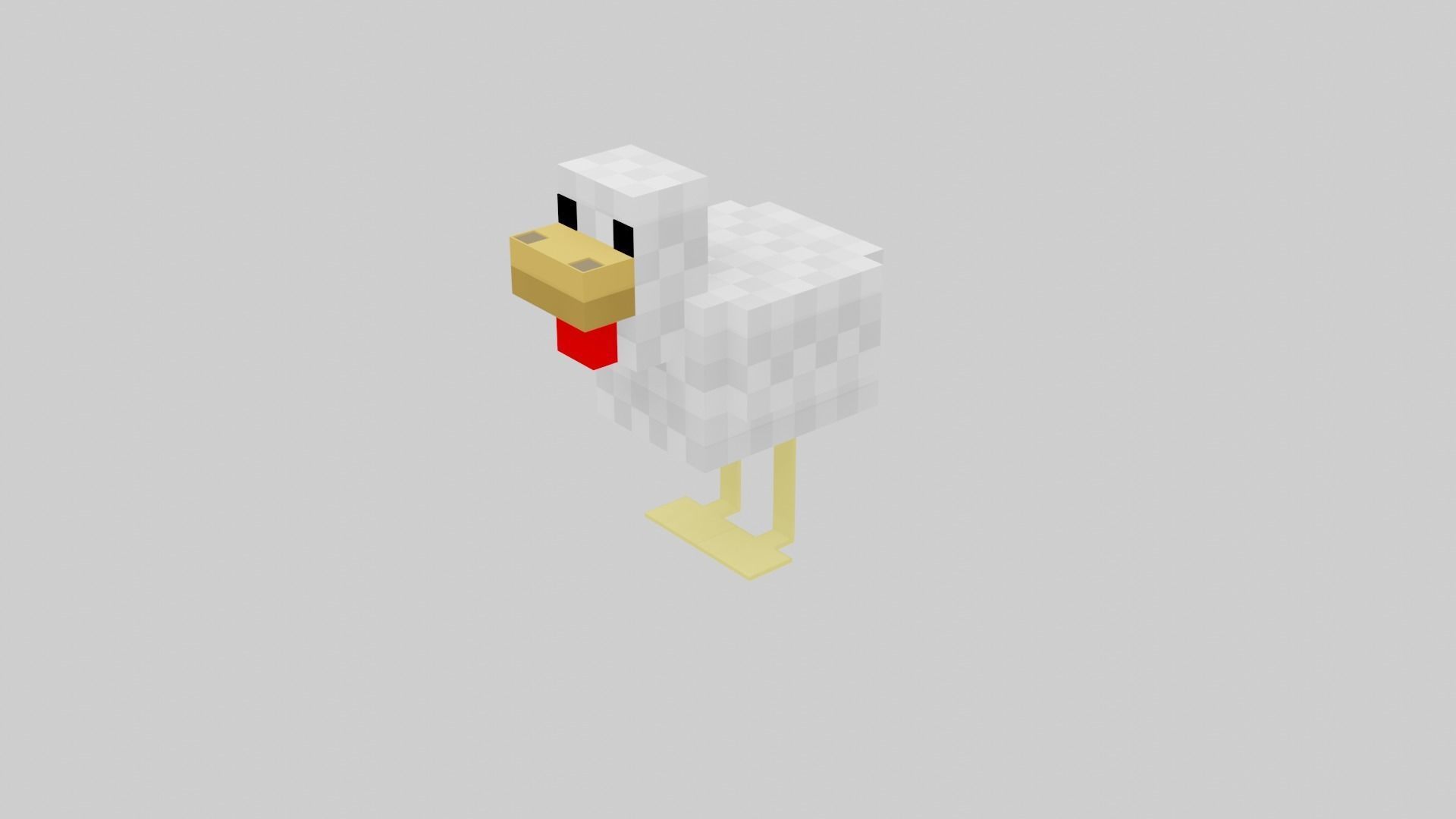Minecraft chicken  Low-poly 3D model_19