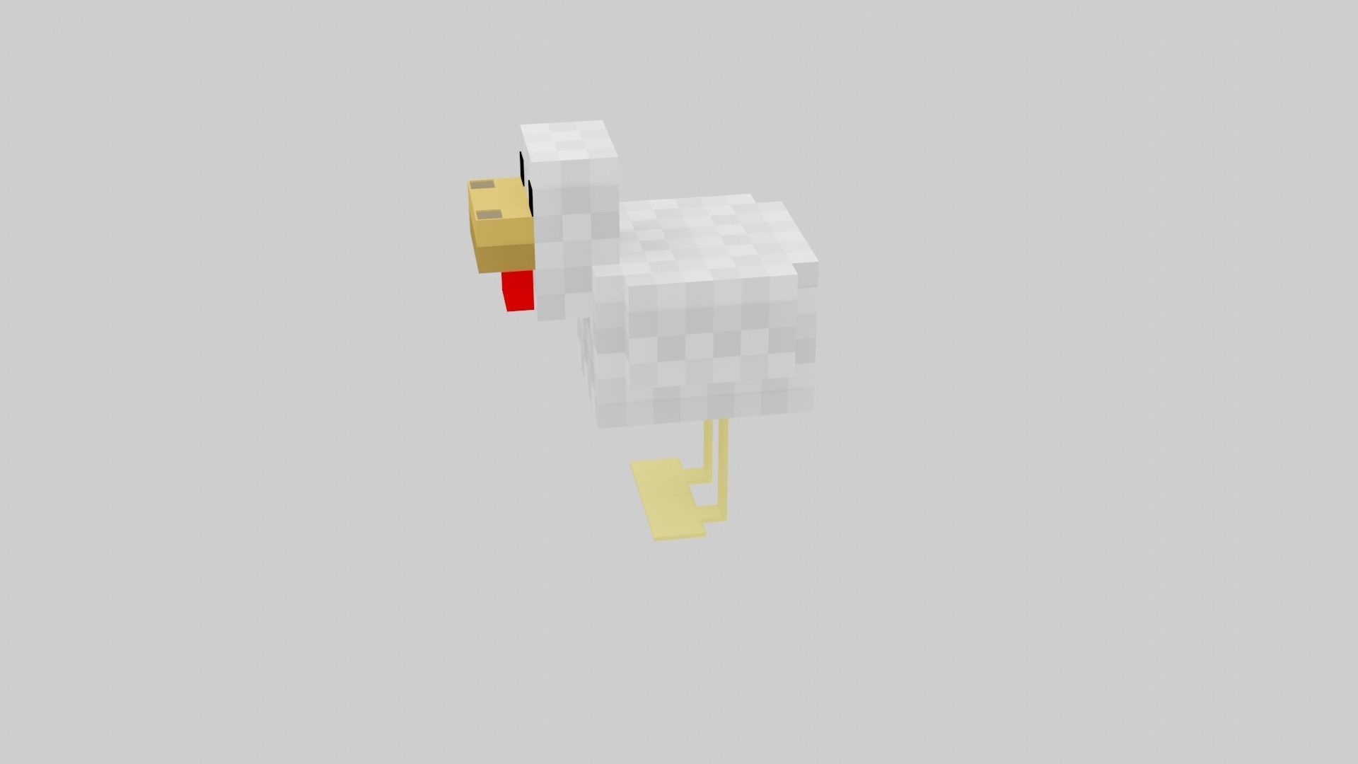 Minecraft chicken  Low-poly 3D model_22