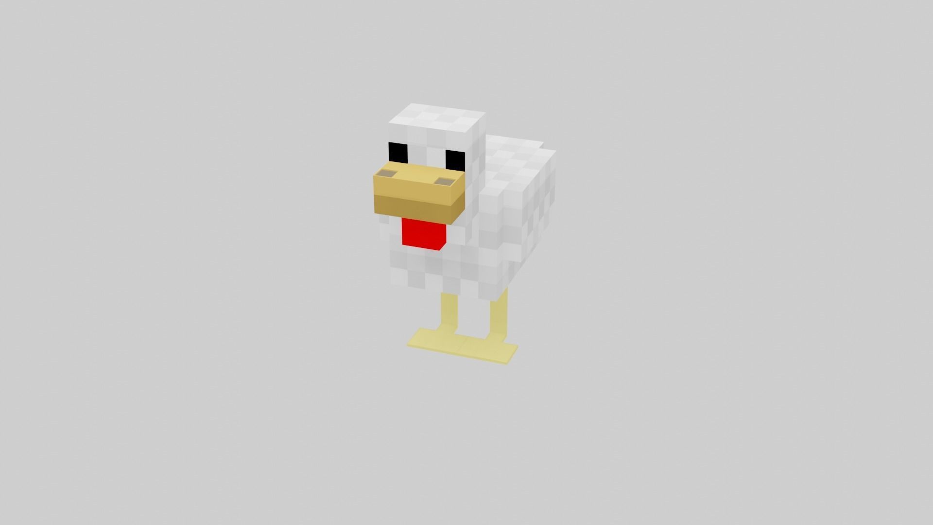 Minecraft chicken  Low-poly 3D model_15