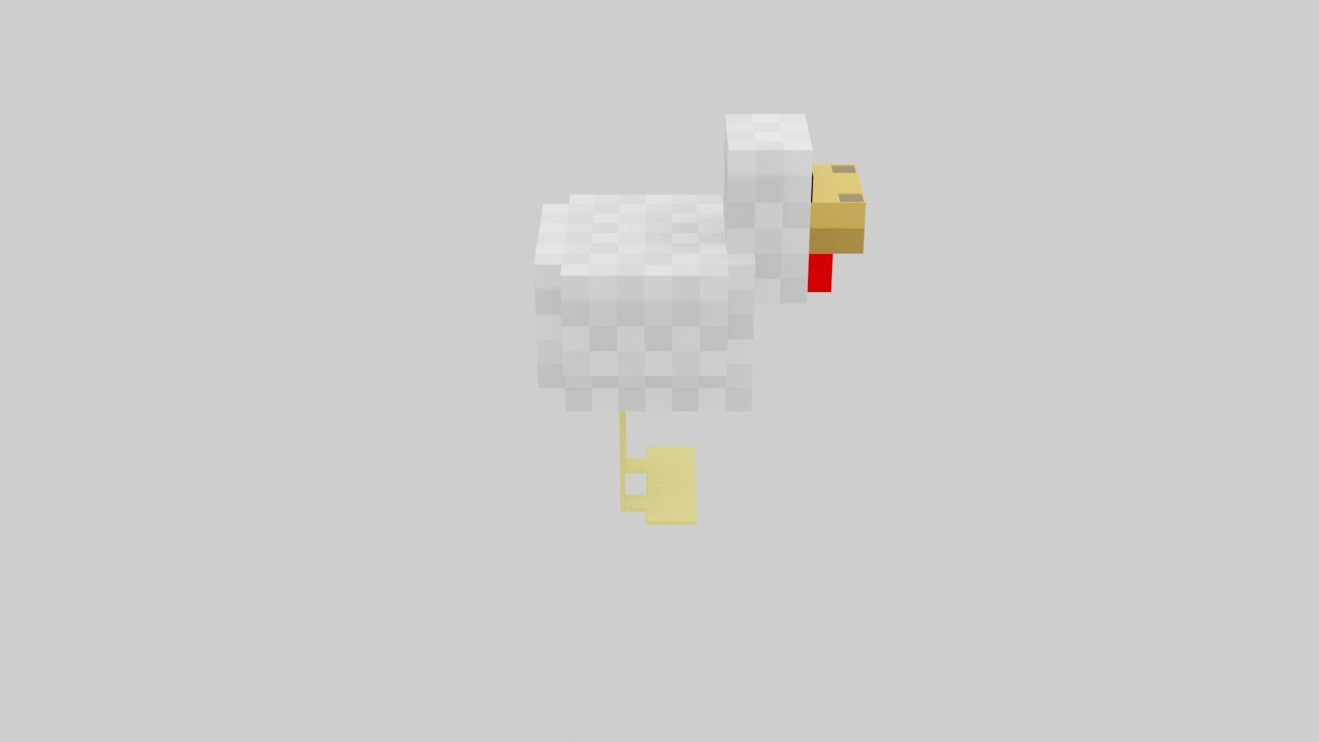Minecraft chicken  Low-poly 3D model_38