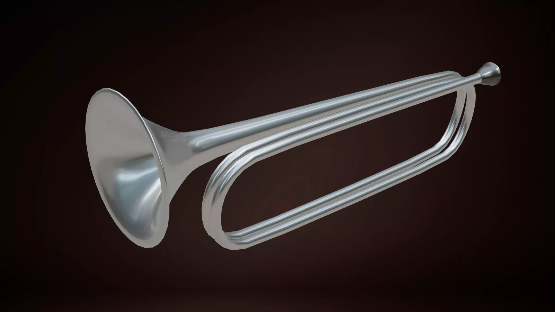 Cornet stainless steel towel ring Low-poly 3D model