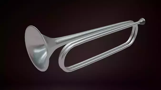 Cornet stainless steel towel ring Low-poly 3D model