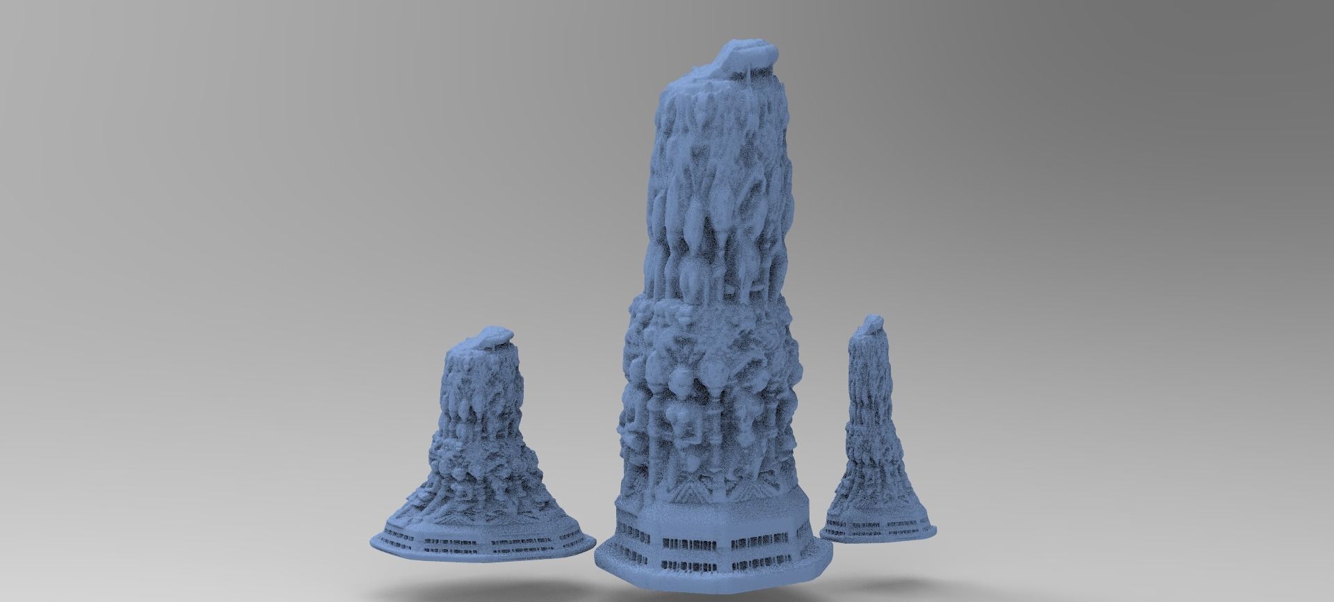 Dantes Underworld Ancient Stone Carved rock 3 3D model_1